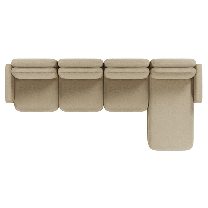 Juno Mello 4-Seater Reversible Chaise Sofa with Arms - Amber Weave / Oat Milk