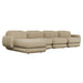 Juno Mello 4-Seater Reversible Chaise Sofa with Arms - Amber Weave / Oat Milk