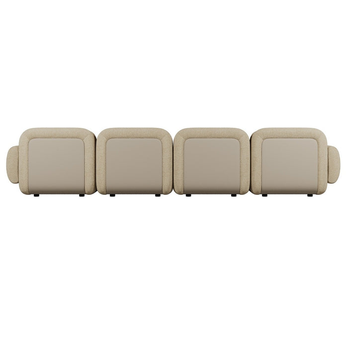 Juno Mello 4-Seater Reversible Chaise Sofa with Arms - Amber Weave / Oat Milk