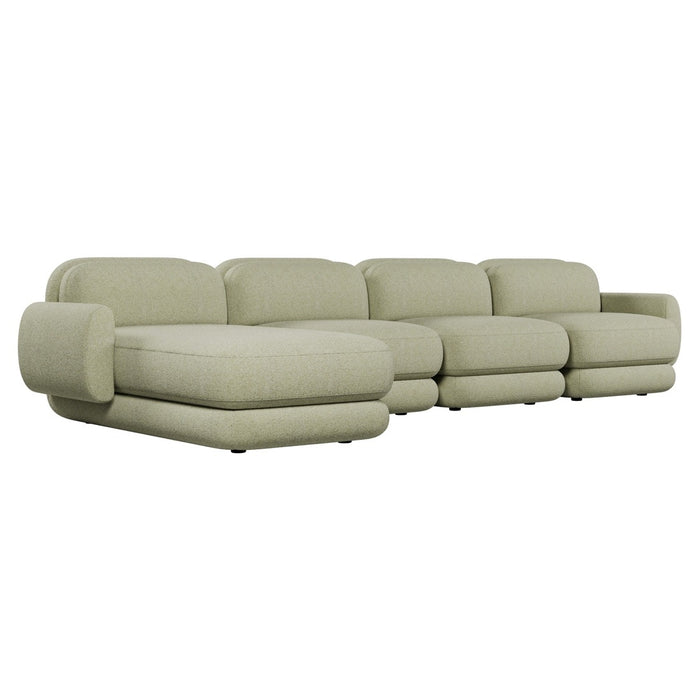 Juno Mello 4-Seater Reversible Chaise Sofa with Arms - Noyack Thyme / Clover