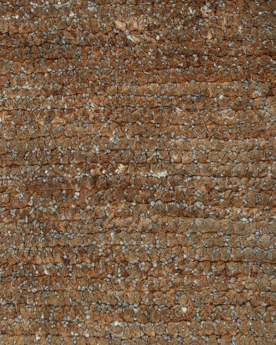 Fairbanks Round Floor Rug in Sand, close-up of the viscose and jute pile and texture