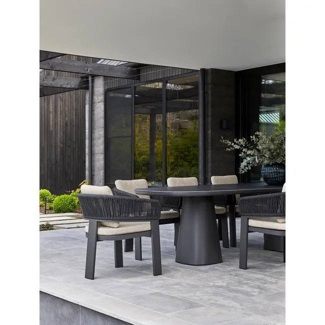 Valencia Dining Table - Charcoal Stone