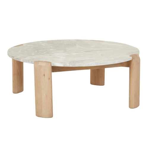 Willa Marble Coffee Table - Grey Marble - Light Oak