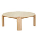 Willa Marble Coffee Table - Natural Travertine - Light Oak