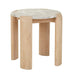 Willa Marble Side Table - Grey Marble - Light Oak