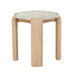 Willa Marble Side Table - Grey Marble - Light Oak