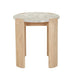 Willa Marble Side Table - Grey Marble - Light Oak