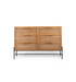 dBodhi Coco Dresser with 6 drawers in natural timber on a black metal base, front view