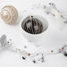 Caribbean Hanging Smoked Glass, Frosted Lines Bauble