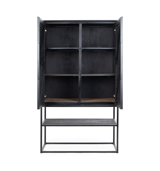 dBodhi Karma Charcoal Cabinet 2 Doors 1 Open Rack