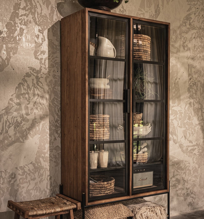 dBodhi Outline Cabinet 2 Glass Doors 1 Open Rack
