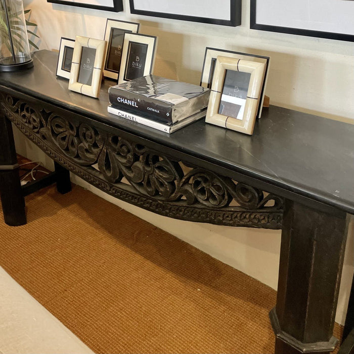Prisha Marble and Timber Console