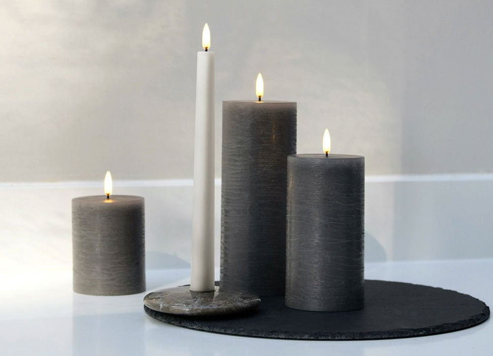 Uyuni Flameless Textured Pillar Candle