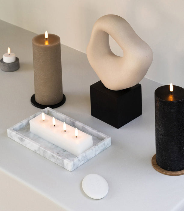 Uyuni Flameless Textured Pillar Candle