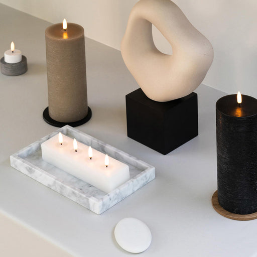 Uyuni Flameless Textured Pillar Candle
